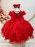 Vestido Infantil Vermelho Tule C/ Bolinhas e Cinto Pérolas Tamanho:14 (1738VP14)