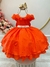 Vestido Infantil Laranja Laise C/ Babados e Pérolas Tamanho:3 (1730LJ3) - loja online