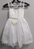 Vestido Infantil Branco C/ Renda Metalizada e Tule Glitter Tamanho:10 (2109BS10) na internet