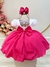 Vestido Infantil Pink Menina e o Urso C/ Lenço e Broche de Laço Tamanho:2 (1296PK2) - Sônia Vestidos Temáticos e Luxo