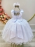 Vestido Infantil Branco C/ Pérolas e Saia Tule Glitter Tamanho:12;cor:Branco (2363BC12) na internet