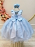 Vestido Infantil Azul Claro C/ Pérolas e Saia Tule Glitter Tamanho:6;cor:Azul Claro (2363AB6) - comprar online