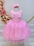 Vestido Infantil Rosa Bebê C/ Pérolas e Saia Tule Glitter Tamanho:10;cor:Rosa (2363RS10) na internet