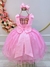 Vestido Infantil Rosa Bebê C/ Pérolas e Saia Tule Glitter Tamanho:14;cor:Rosa (2363RS14) - comprar online