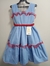Vestido Infantil Azul Busto Strass e Saia Com Babado Luxo Tamanho:12 (1737AV12)