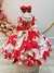 Vestido Infantil Vermelho Florido Luxo C/ Cinto de Pérolas Tamanho:1 (1748VR1) na internet