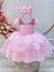 Vestido Infantil Rosa Bebê Maquinetado C/ Cinto de Pérolas Tamanho:14 (1746RS14) - Sônia Vestidos Temáticos e Luxo