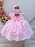 Vestido Infantil Rosa Bebê Maquinetado C/ Cinto de Pérolas Tamanho:10 (1746RS10) - loja online