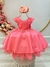 Vestido Infantil Goiaba C/ Busto Nervura e Pérolas Festas Tamanho:6 (0663GP6) - Sônia Vestidos Temáticos e Luxo