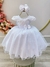 Imagem do Vestido Infantil Branco Luxo C/ Busto e Cinto de Strass Tamanho:1 (7007BR1)