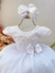 Vestido Infantil Branco Luxo C/ Busto e Cinto de Strass (7007BR) na internet