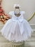 Vestido Infantil Branco Luxo C/ Busto e Cinto de Strass Tamanho:2 (7007BR2)