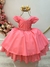 Vestido Infantil Goiaba Luxo C/ Busto e Cinto de Strass Tamanho:1 (7002GB1)