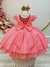 Vestido Infantil Goiaba Luxo C/ Busto e Cinto de Strass Tamanho:10 (7002GB10) na internet