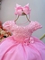 Vestido Infantil Rosa Luxo C/ Renda e Aplique Laço Tamanho:4 (7007RS4) - comprar online