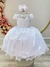 Vestido Infantil Branco Saia Off C/ Renda e Aplique Flores Tamanho:12 (4601BC12) - comprar online