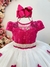 Vestido Infantil Pink Saia Off C/ Renda e Aplique Flores (4601PK) na internet