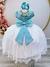 Vestido Infantil Verde Saia Off C/ Renda e Aplique Flores (4601MV) - comprar online