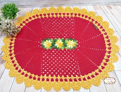 Tapete de Crochê com squares de flores na internet