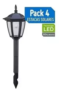 Pack X4 Estacas Farol Vintage Solar Led Deco Jardín Premium en internet