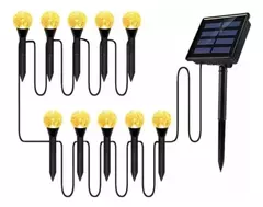 Estacas Cadena Solar Led X 20 Esferas Decorativas Jardín - Outdoor Garden Deco