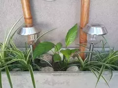 Pack X2 Farol Solar Led Jardín Estaca Acero Inox. Premium