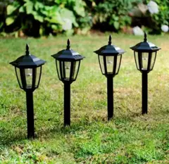 Imagen de Pack X4 Estacas Farol Vintage Solar Led Deco Jardín Premium