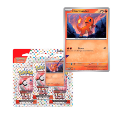 BLISTER TRIPLE PACK CHARMANDER 151 - POKÉMON ESCARLATE E VIOLETA 3.5 - COPAG - NOVO - ORIGINAL - TCG