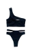 BIKINI CONJUNTO TOP UN SOLO HOMBRO+SEMIVEDETINA NEGRO- ART 1211 en internet