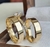 Alianças 5mm Chanfradas (Prata950) em Ouro 18K