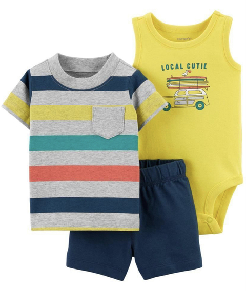 Conjunto carters 3 peças verão - Listras