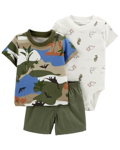 Conjunto carters 3 peças verão - Dinossauros