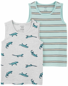 Kit Camisetas Regata Carters - Listras e Iguanas (Nova Coleção)
