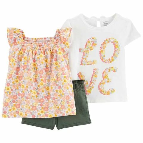 Conjunto carters 3 peças verão - Love Floral (Lançamento)