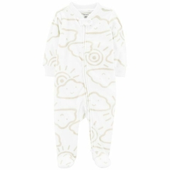 Macacão Carters em fleece com pezinho - Nuvens (Nova Coleção)