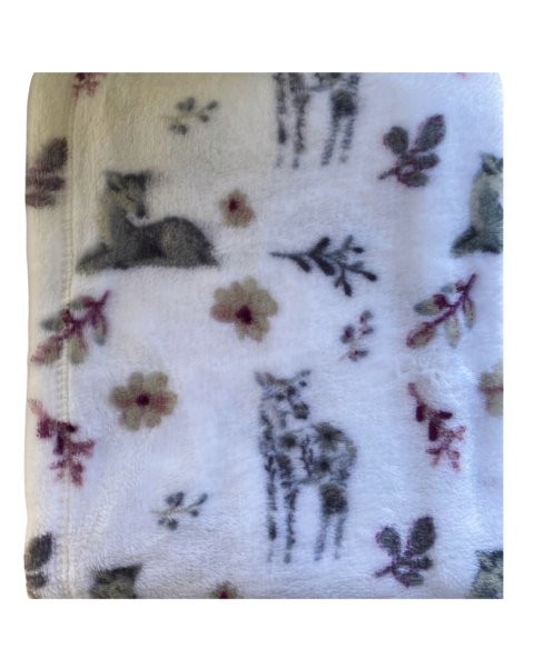 Manta Importada em Plush My Cozy Baby - Flores e animais