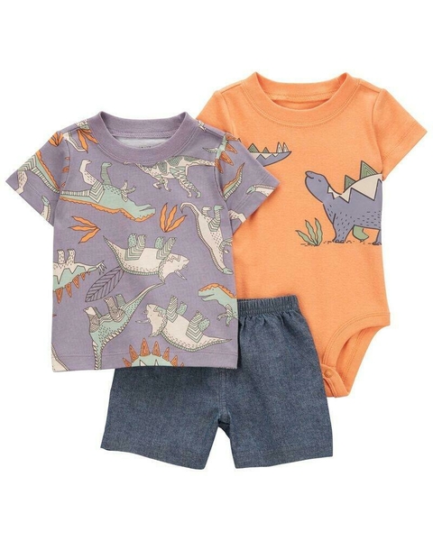 Conjunto carters 3 peças verão - Dinossauros