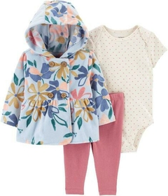 Conjunto Carters 3 peças inverno - Flores