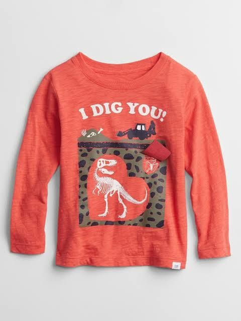 Camiseta manga longa GAP - Dinossauro