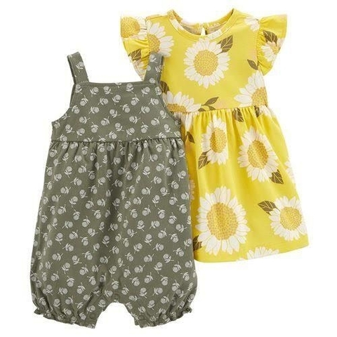 Vestido + romper Carters - Girassol (Nova Coleção)