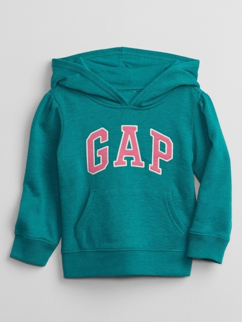 Casaco GAP Moletom flanelado com capuz - Verde com Rosa