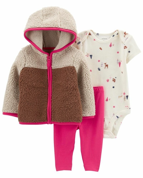 Conjunto Carters 3 peças inverno - Pink