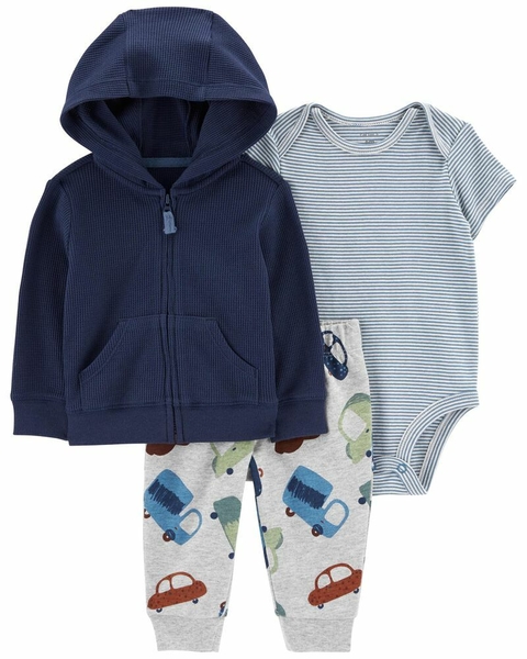 Conjunto Carters 3 peças inverno - Transportes