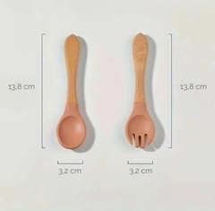 set de cubiertos de Silicona y Bamboo - tienda online