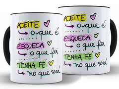 Caneca Frase Fé No Que Será 325ml Xícara Porcelana + Caixa Presente - loja online