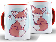 Imagem do Caneca Raposa Animais 325ml Xícara Porcelana + Caixa Presente