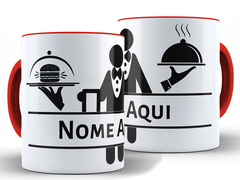 Imagem do Caneca Garçom 325ml Xícara Porcelana + Caixa Presente