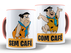Caneca Flintstones Com e Sem Café 325ml Xícara Porcelana + Caixa Presente - Canecas Personalizadas - Caneca Rei