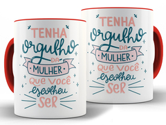 Imagem do Caneca Frase Orgulho De Si 325ml Xícara Porcelana + Caixa Presente