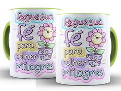 Caneca Frase Regue Sua Fé 325ml Xícara Porcelana + Caixa Presente na internet